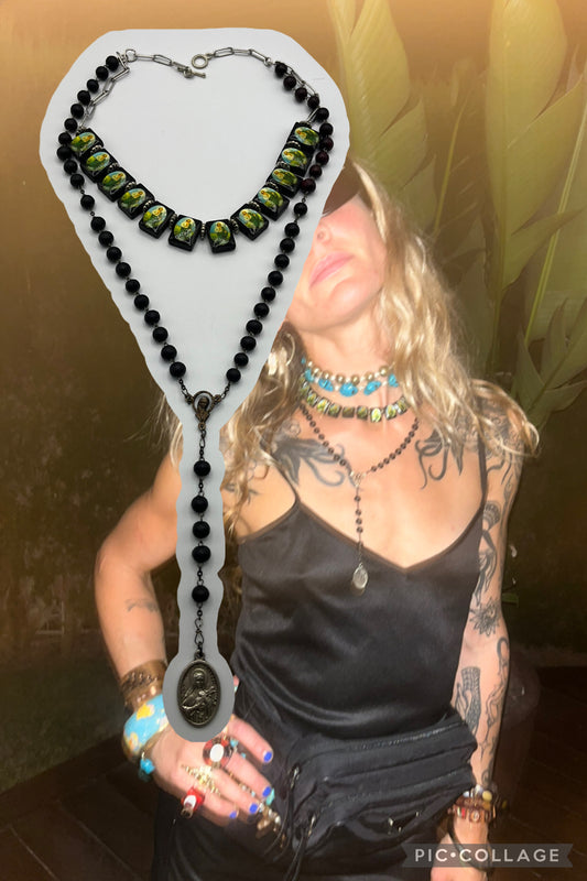 Black Rosary Necklace